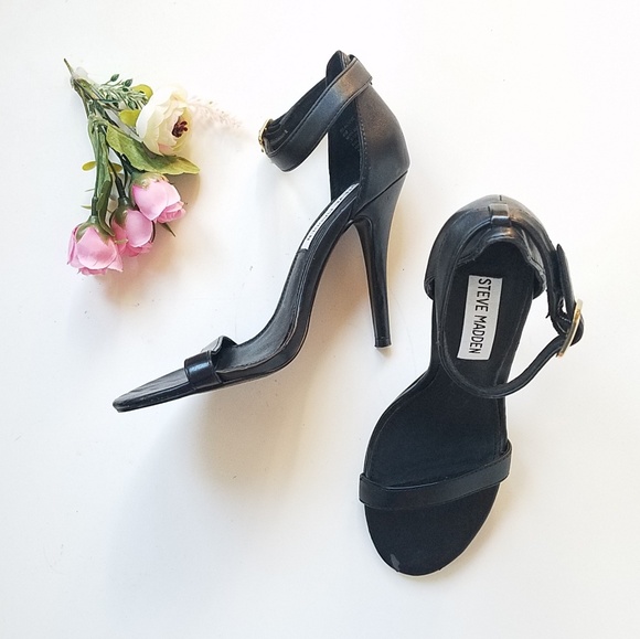 Steve Madden Real Love Black Anklestrap Open Toe heels size 6 - Picture 5 of 7